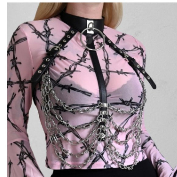 Avril Lavigne x Killstar Sheer Mesh Crop Top - Picture 8 of 11